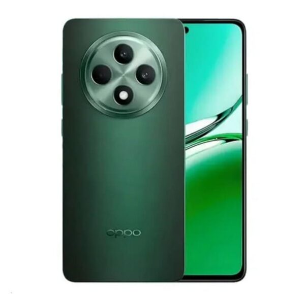 Oppo Reno 12F green smartphone with advanced camera setup and premium design Pakistan - PhoneReviewHR.com