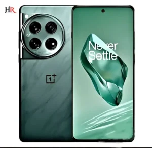 OnePlus 12 Pro price in Pakistan green color variant with quad camera setup and curved display showing Never Settle branding