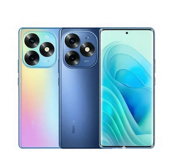 itel S23 Plus Price in Pakistan 2025 showcasing three color variants with triple camera setup and gradient finish available at PhoneReviewHR.com